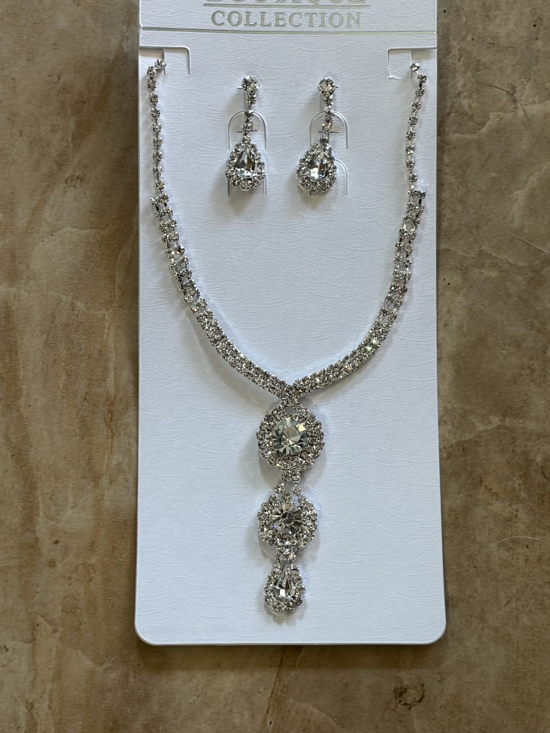 Triple Decker Rhinestone Jewelry Set