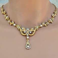 Annabelle Wedding Gold-ivory Necklace Set