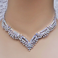 Ferenzia Ab-reflective Rhinestone 3pc Necklace Set With Matching Necklace, Bracelet And Earrings
